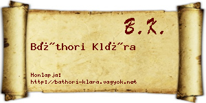 Báthori Klára névjegykártya