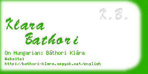 klara bathori business card